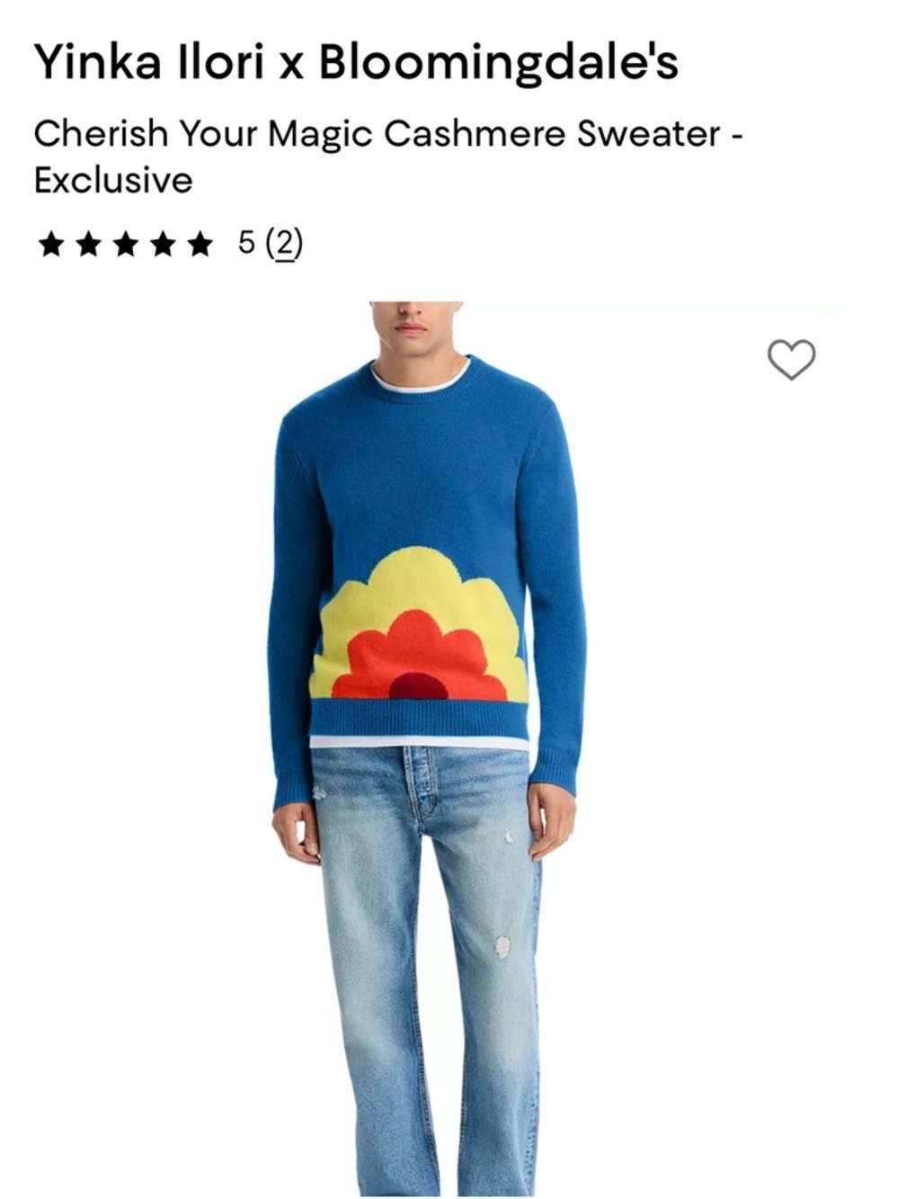 Bloomingdale’s blue custom cashmere sweater